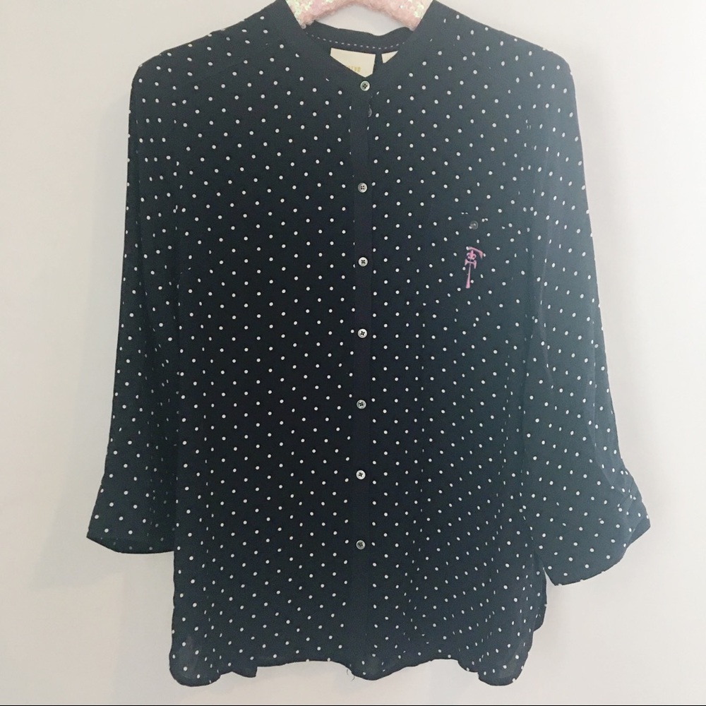 Maeve | Black and White Polka Dot Button Down